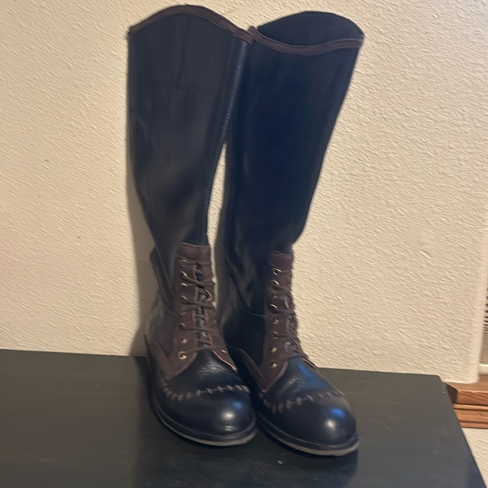 Tall leather riding boots